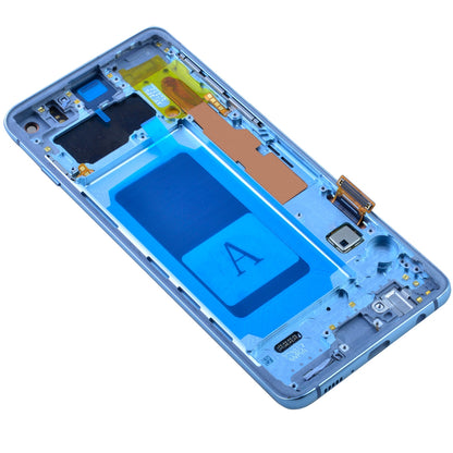 OLED Screen Digitizer with Frame Replacement for Samsung Galaxy S10 G973 (Premium) - Prism Blue