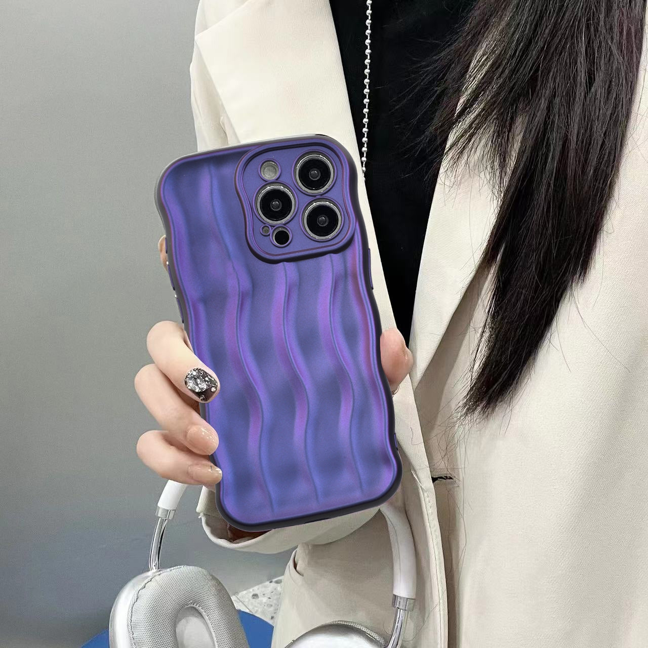 Plating TPU Case for iPhone 15 Pro Max - Purple