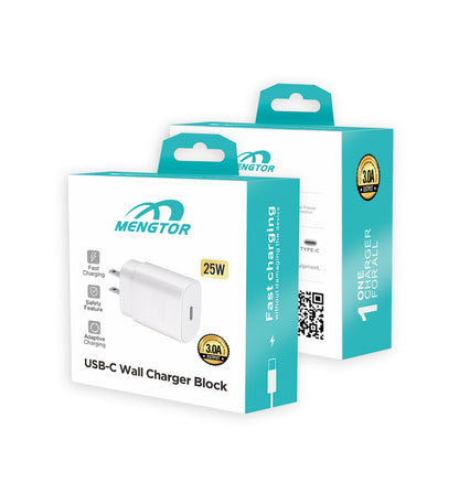 25W USB C Charger, Type C Fast Charger, Compatible with iPhone 16/15/14/13/12/11/XR/XS/iPad/Air/Galaxy S23/S22 (White)