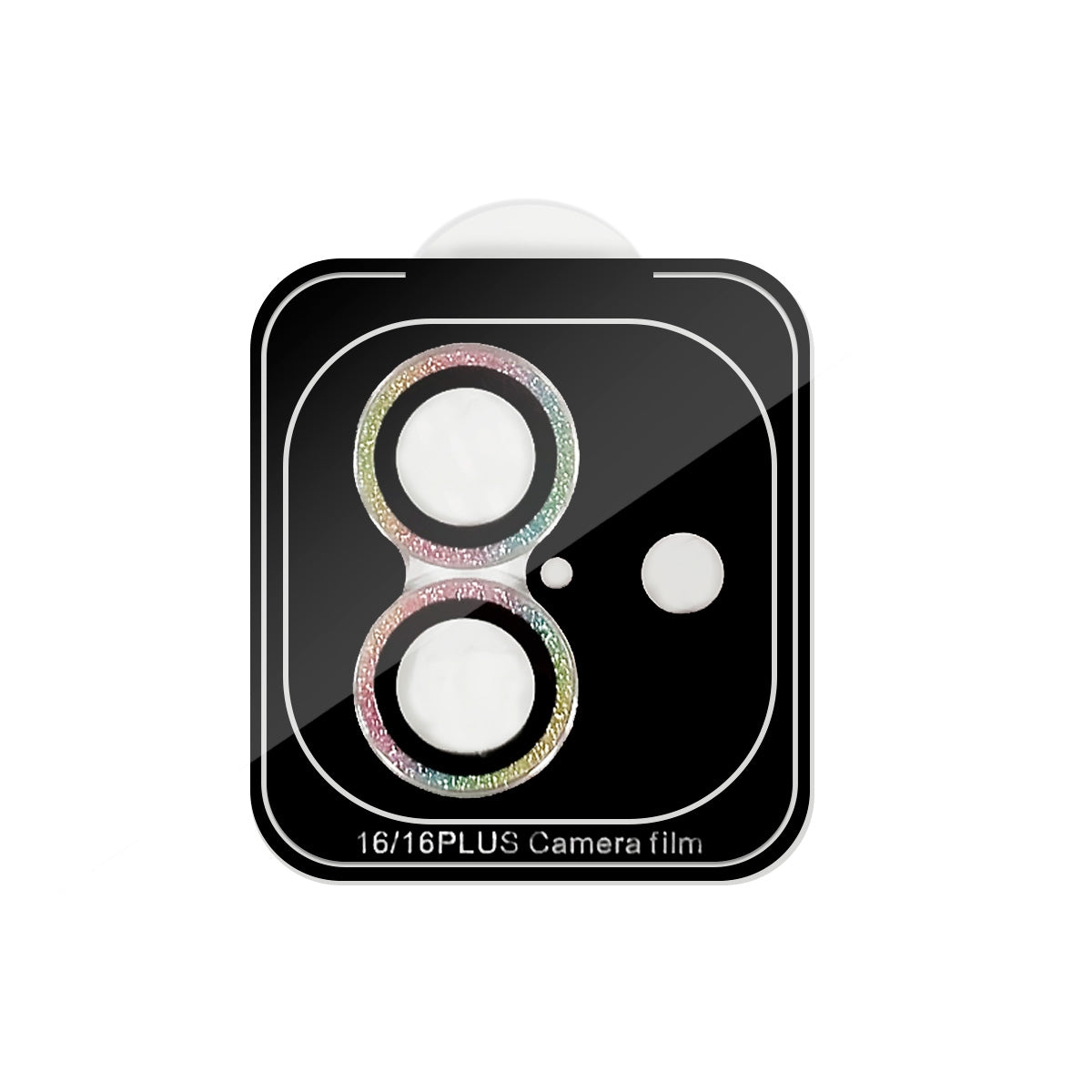Glitter Camera Lens Tempered Glass Protector for iPhone 16/ 16 Plus - Colorful