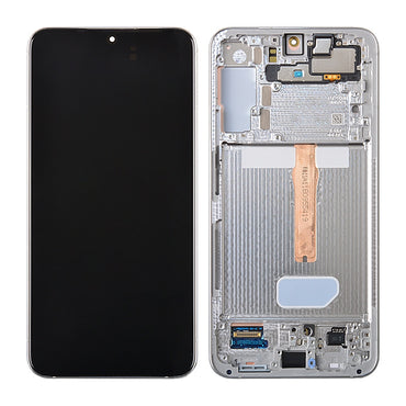 OLED Screen Digitizer Assembly with Frame for Samsung Galaxy S22 Plus 5G S906 (for America Version)(Premium) - White