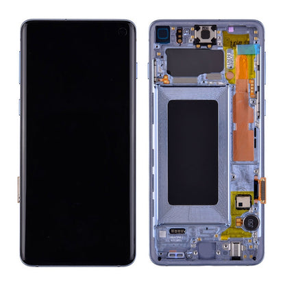 OLED Screen Digitizer with Frame Replacement for Samsung Galaxy S10 G973 (Premium) - Prism Blue