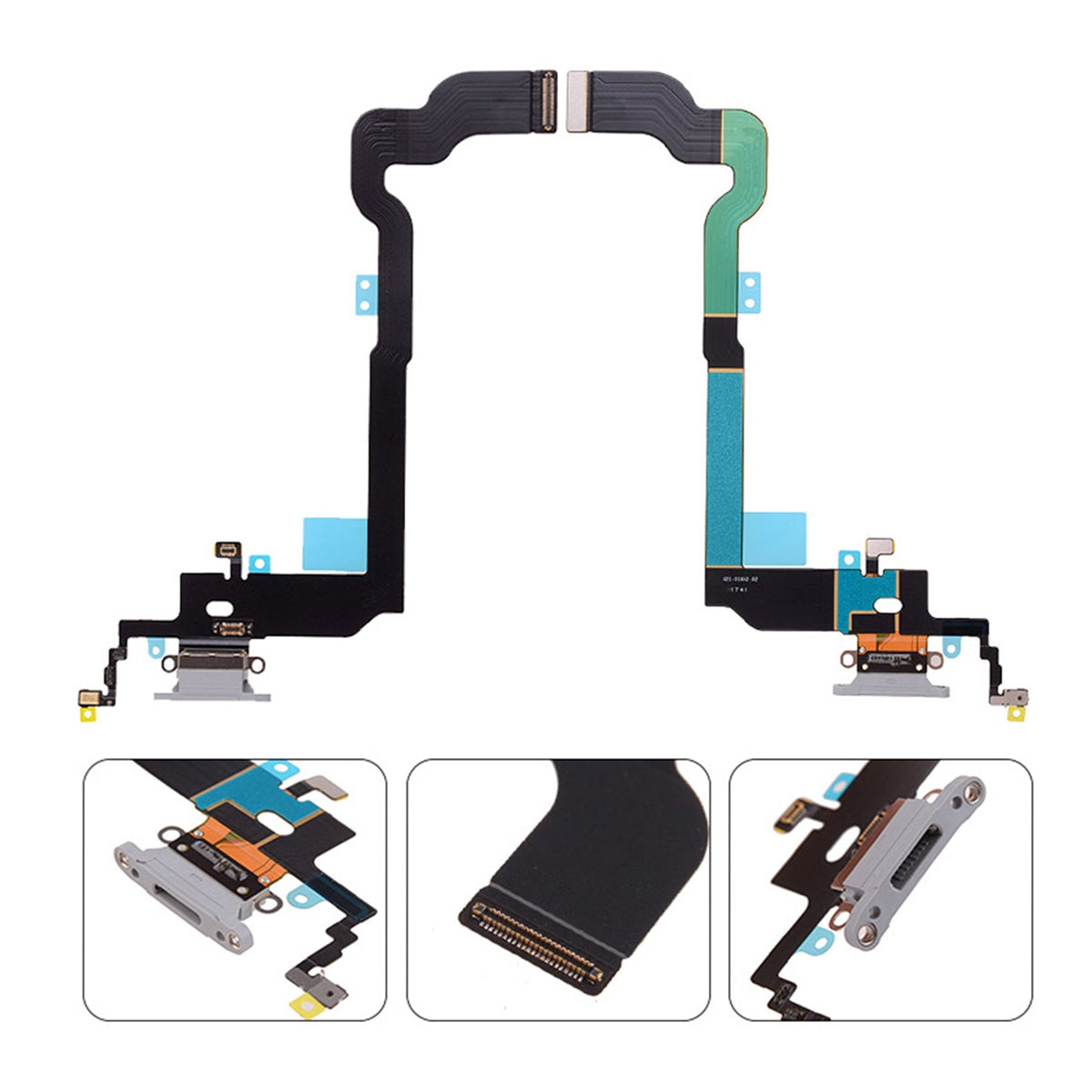 Charging Port with Flex Cable for iPhone X (High Quality) - Gray