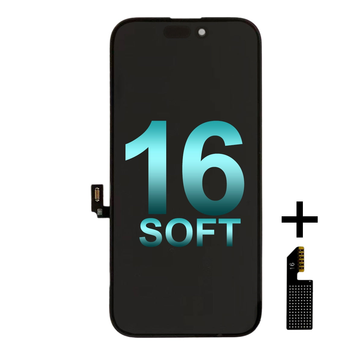 Soft OLED Screen Replacement Digitizer Assembly With Portable IC for iPhone 16 (Aftermarket Plus)