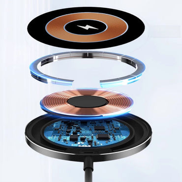 Wireless charger, fast wireless charging pad compatible with iPhone 16e/16/16 Plus/16 Pro Max/15/14/13/SE 2022/12/11/X/8, Samsung Galaxy S22/S21/S20, for AirPo...