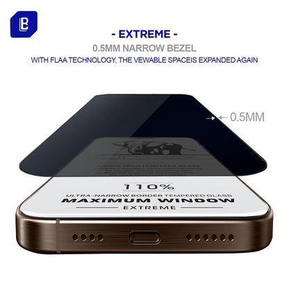 Privacy Screen Protector for iPhone 16 Pro Max, 25° Anti Spy Tempered Glass Film, Full Coverage, Anti-Scratch, 9H Hardness, Military Grade Protection, 99.99% ...