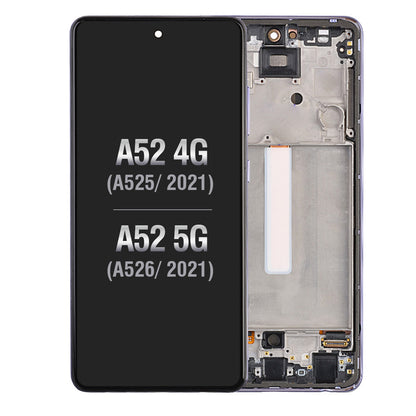 OLED Screen Digitizer Assembly With Frame for Samsung Galaxy A52 4G A525/ A52 5G (2021) A526 (Premium) - Awesome Violet