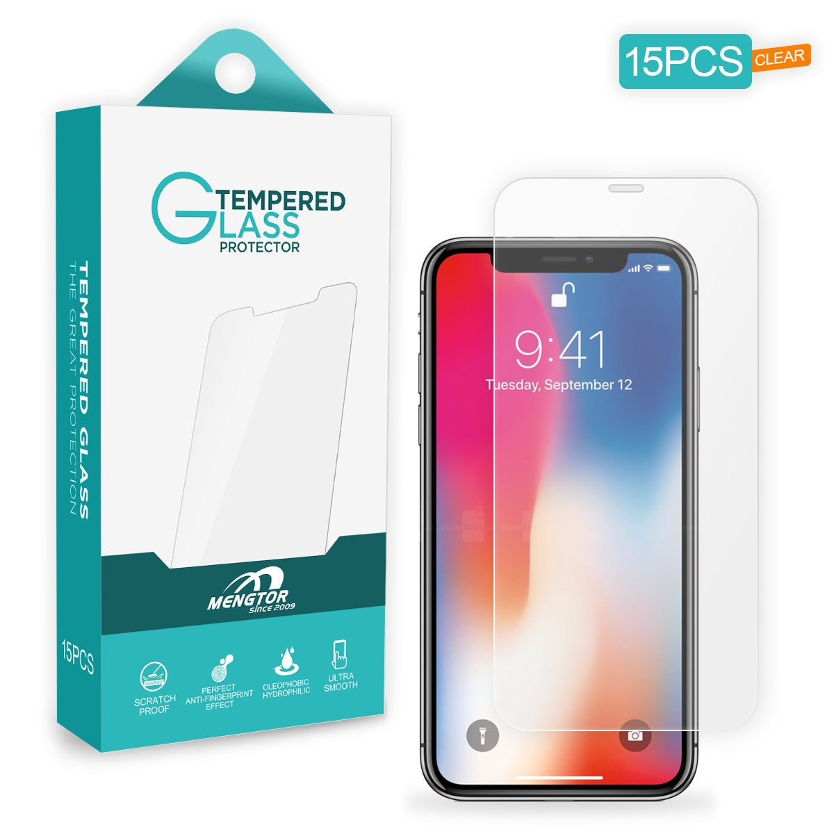 [15 Pack] Tempered Glass Screen Protector for iPhone X/ XS/ 11 Pro