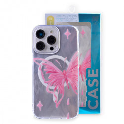 Compact Case for iPhone 15 Pro Max Pink Butterfly Design,[Compatible with MagSafe] Cute Soft Slim TPU Shockproof Protective Phone Cases Cover for Women Aesthet...