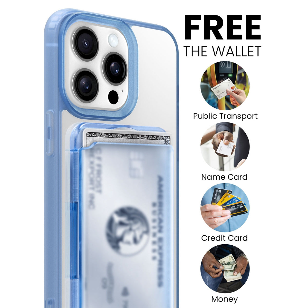 Magnetic Case for iPhone 16 Plus with Card Hold and Lanyard, Translucent Matte Slim Shockproof Compatible with MagSafe - Black