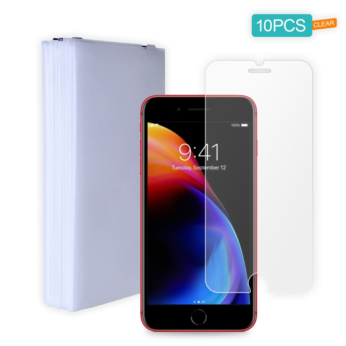 [10 Pack] Tempered Glass Screen Protector for iPhone 6 Plus/ 6S Plus/ 7 Plus/ 8 Plus