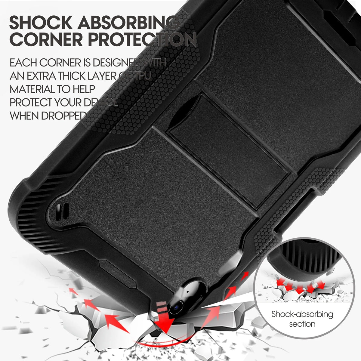 iPad 10.9 10th Gen Heavy Duty Shockproof Case – Black