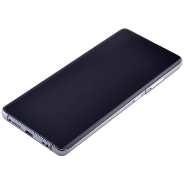 OLED Screen Digitizer with Frame Replacement for Samsung GalaxyS21 Ultra 5G G998 (Aftermarket Plus)(1:1 size) - Phantom Silver