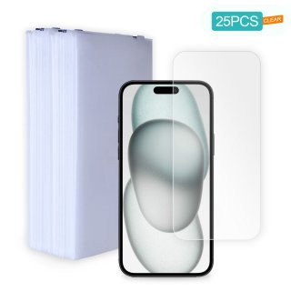 [25 Pack] Tempered Glass Screen Protector for iPhone 15 Plus/ 16 Plus