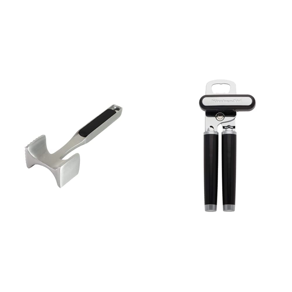 KitchenAid Gourmet Multi Sided Meat Tenderizer for Pounding Meats, Nuts, Shellfish, ect, Hang Hole for Easy Storage, Hand Wash, One Size, Black