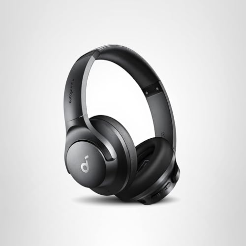 Soundcore by Anker Q20i Hybrid Active Noise Cancelling Headphones, Wireless Over-Ear Bluetooth, 40H Long ANC Playtime, Hi-Res Audio, Big Bass, Customize via an App, Transparency Mode (Pink)