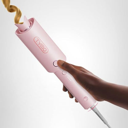TYMO Automatic Rotating Curling Iron - TYMO CURLPRO Beach Waves Curling Wand, Portable Hair Curler, 500 Million Ionic, Dual Voltage & Lightweight for Travel, Ceramic Coating, 1 1/4 Inch, Metallic Gray