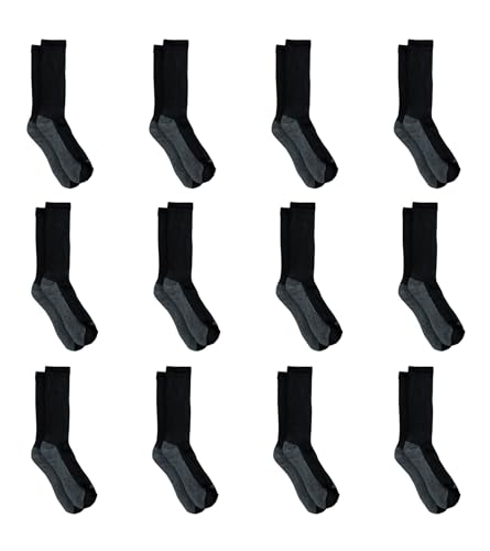 Dickies Men's Dri-Tech Original Moisture Control Crew Socks, Available in M-XXL (6, 12, 18 Pairs)