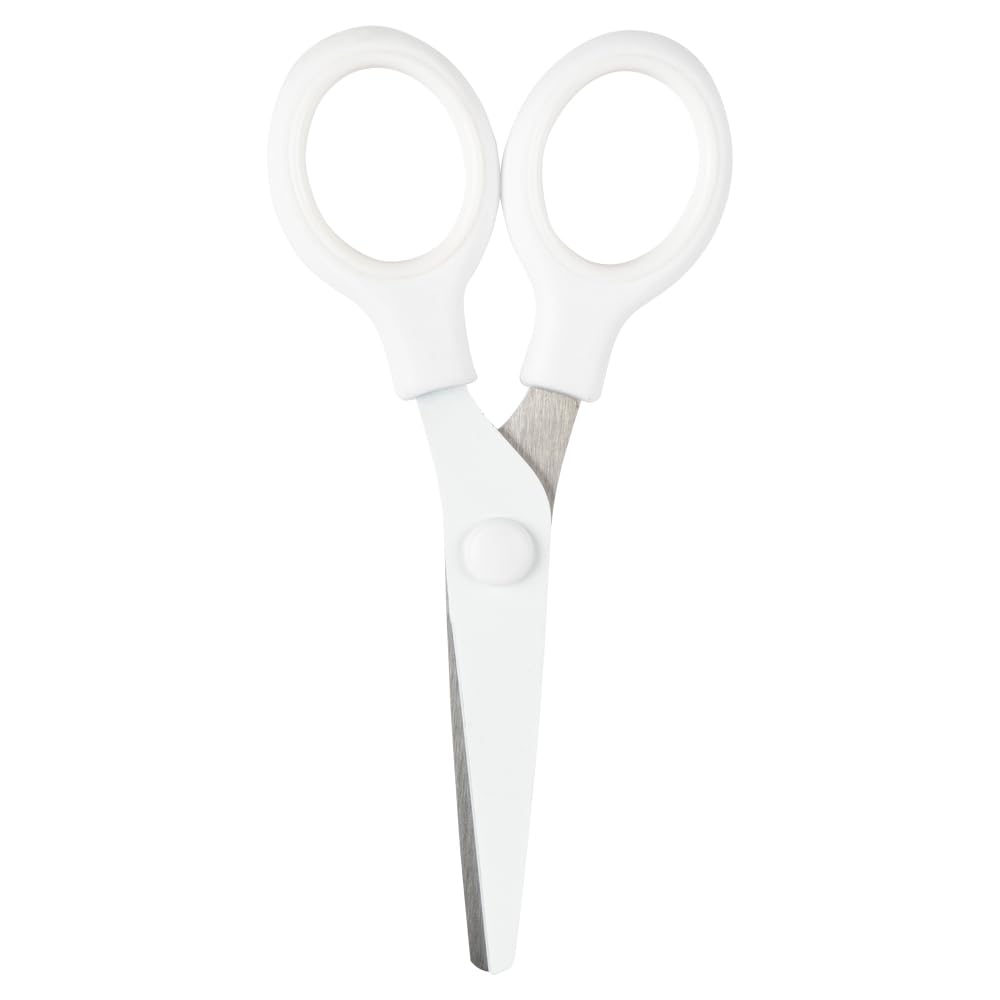 JAM PAPER Multi-Purpose Precision Scissors - 8 Inch - Neon Lime Green - Ergonomic Handle & Stainless Steel Blades - Sold Individually