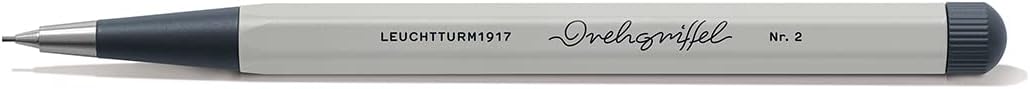 LEUCHTTURM1917 - Drehgriffel Mechanical Pencil - Refillable Writing Stylus with 0.7 mm HB Graphite Lead (Light Grey)