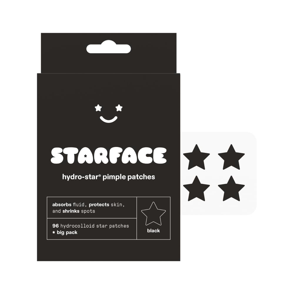 Starface Hydro-Stars BIG PACK, Hydrocolloid Pimple Patches, Absorb Fluid and Reduce Redness, Cute Star Shape, Cruelty-Free Skincare (96 Count)