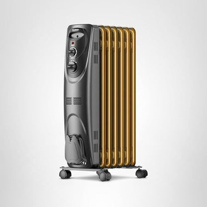 Pelonis Oil Filled Radiator Heater for Large Space, 2025 Upgraded, Space Heaters with 1500W Quiet Warmth Radiant Heater, 3 Heating Modes, Overheat & Tip-Over Protection, Adjustable Thermostat, Black