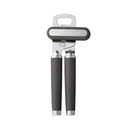 KitchenAid Classic Multifunction Can Opener and Bottle Opener Easy to Use, Razor Sharp Stainless Steel Cutting Wheel, Soft Ergonomic Handles, Black
