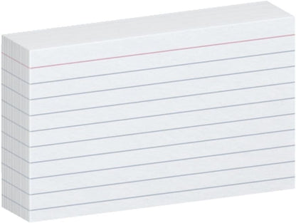 Oxford Ruled Index Cards, 3" x 5", White, 100-Pack (31)