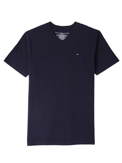 Tommy Hilfiger Boys' Short Sleeve Solid V-Neck T-Shirt, Soft, Comfortable, Relaxed Fit