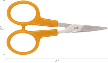 Fiskars 98087097J Curved Craft Scissors, 4 Inch, steel and orange