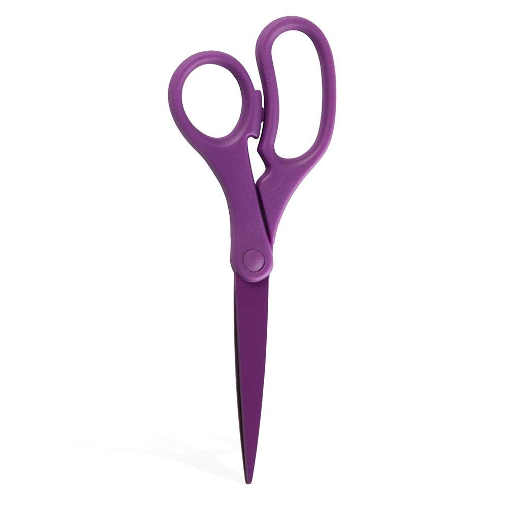 JAM PAPER Multi-Purpose Precision Scissors - 8 Inch - Neon Lime Green - Ergonomic Handle & Stainless Steel Blades - Sold Individually