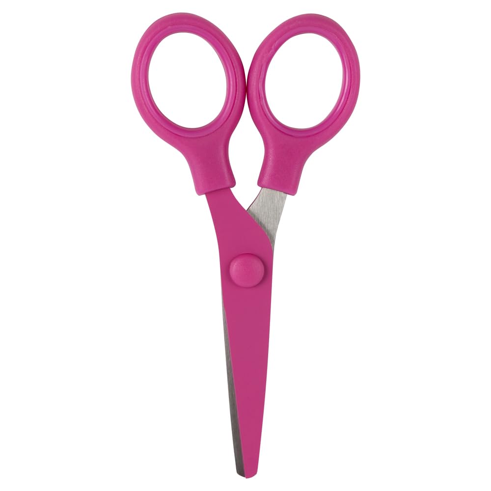 JAM PAPER Multi-Purpose Precision Scissors - 8 Inch - Neon Lime Green - Ergonomic Handle & Stainless Steel Blades - Sold Individually