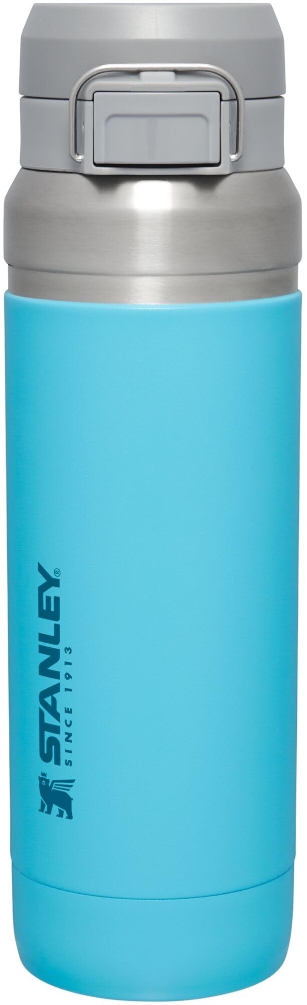 Stanley Quick Flip GO Water Bottle 24 oz | Push Button Lid | Leakproof and Packable for Travel and Sports | Insulated Stainless Steel | BPA-Free | Azure