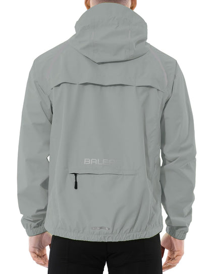 baleaf Men's Rain Jacket Waterproof Windbreaker Running Cycling Golf Hiking Gear Hood Lightweight Reflective Packable