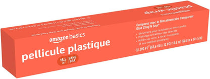 Amazon Basics Plastic Wrap, 200 Sq Ft, Pack of 1