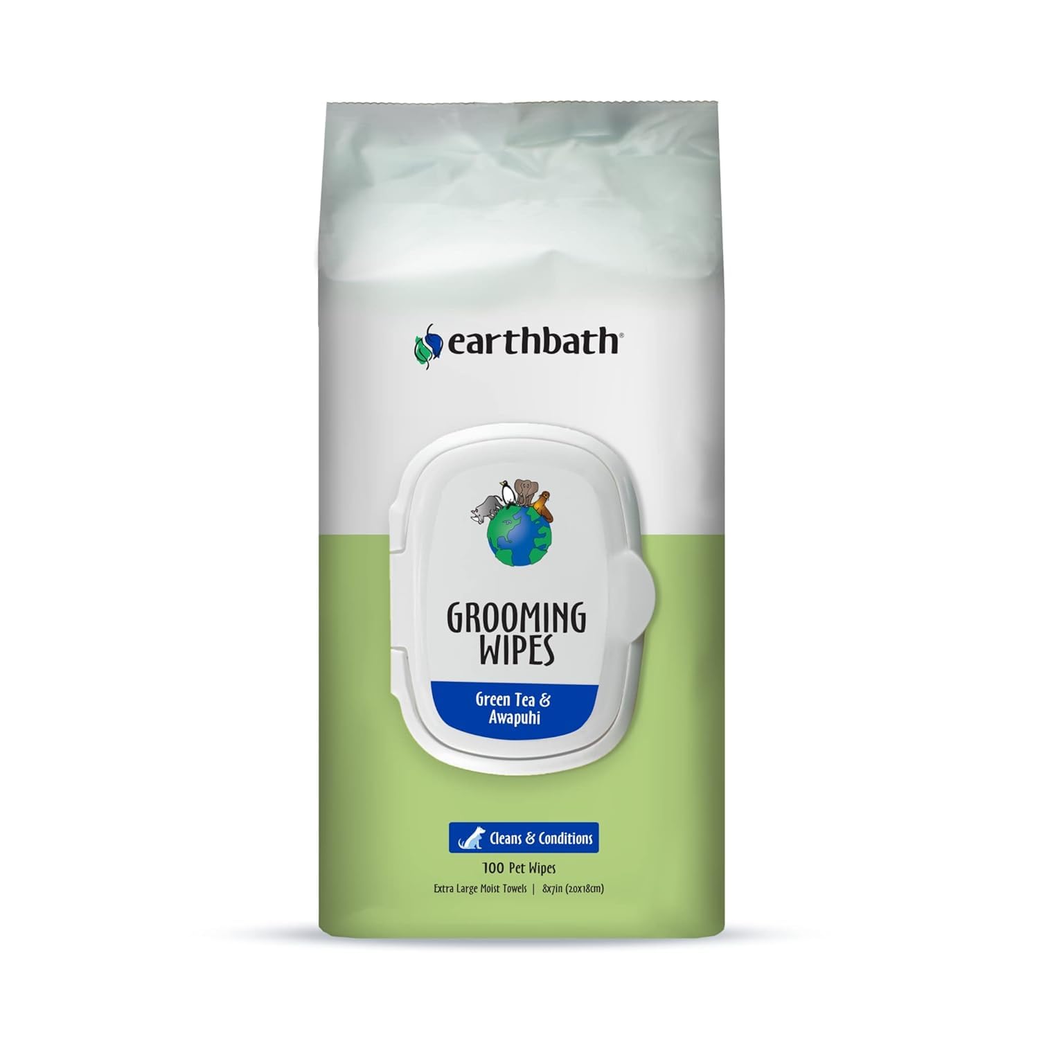 earthbath, Hypo-Allergenic Grooming Wipes - Fragrance Free Dog Wipes for Paws and Butt, Best Pet Wipes for Dogs with Sensitive Skin, Made in USA, Cruelty-Free Dog Cleaning Wipes - 100 Count (2 Pack)