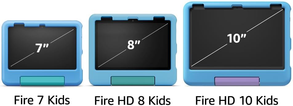 Amazon Fire 7 Kids tablet (newest model) ages 3-7. Top-selling 7" kids tablet on Amazon. Includes 6 months of ad-free and exclusive content, easy parental controls, 10-hr battery, 16 GB, Red