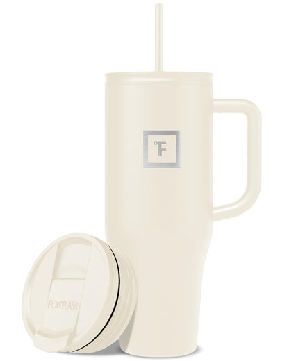 IRON °FLASK Co-Pilot Insulated Mug w/Straw & Flip Cap Lids - Cup Holder Bottle for Hot, Cold Drink - Leak-Proof - Water, Coffee Portable Travel Mug - Aurora, 40 Oz