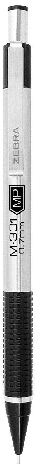 Zebra Pen M-301 Mechanical Pencil, Stainless Steel Barrel, Medium Point, 0.7mm, Black Grip (Pack of 1,12 Count Total)
