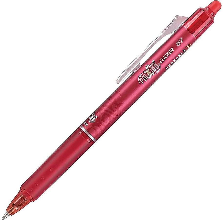 Pilot, FriXion Clicker Erasable Gel Pens, Fine Point. 0.7 mm, Pack of 12, Red