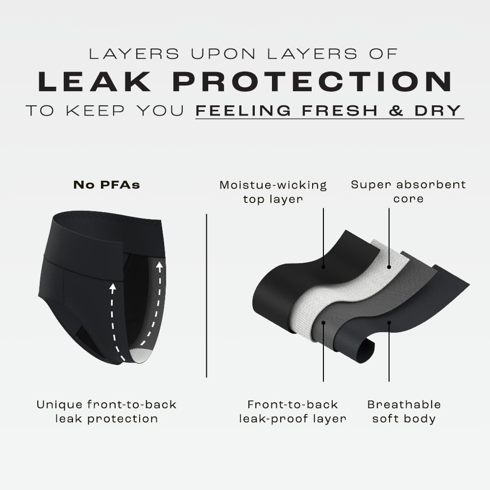 Bambody Absorbent Panties, Period Underwear for Women and Teens - All-Day Long - Overnight Protection- Postpartum, Leakproof