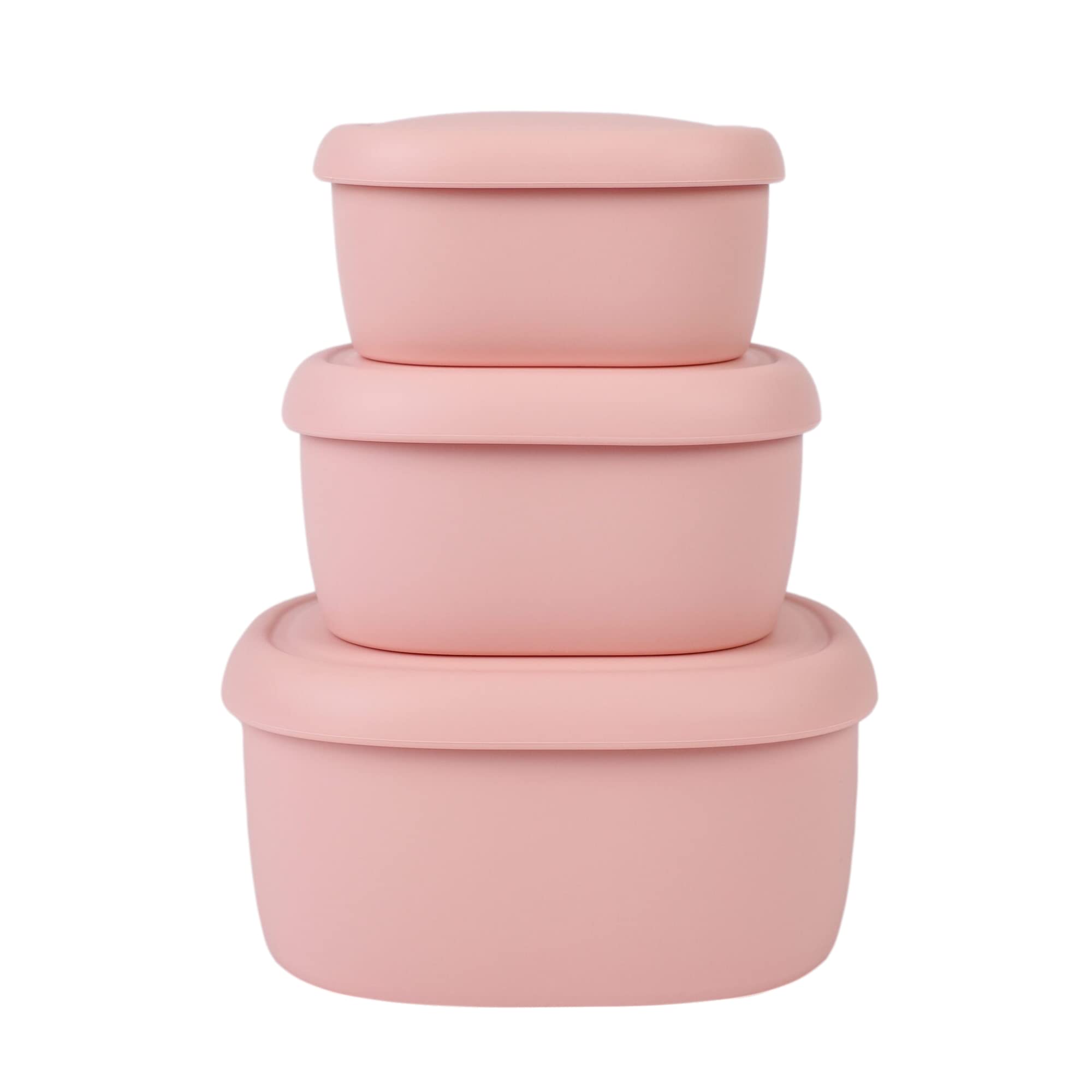 BLUE GINKGO Nesting Silicone Containers - Set of 3 Hard-Shell Silicone Food Storage Containers | BPA Free, Airtight, Dishwasher and Freezer Safe (6.7oz, 10oz, 20oz) - Yellow