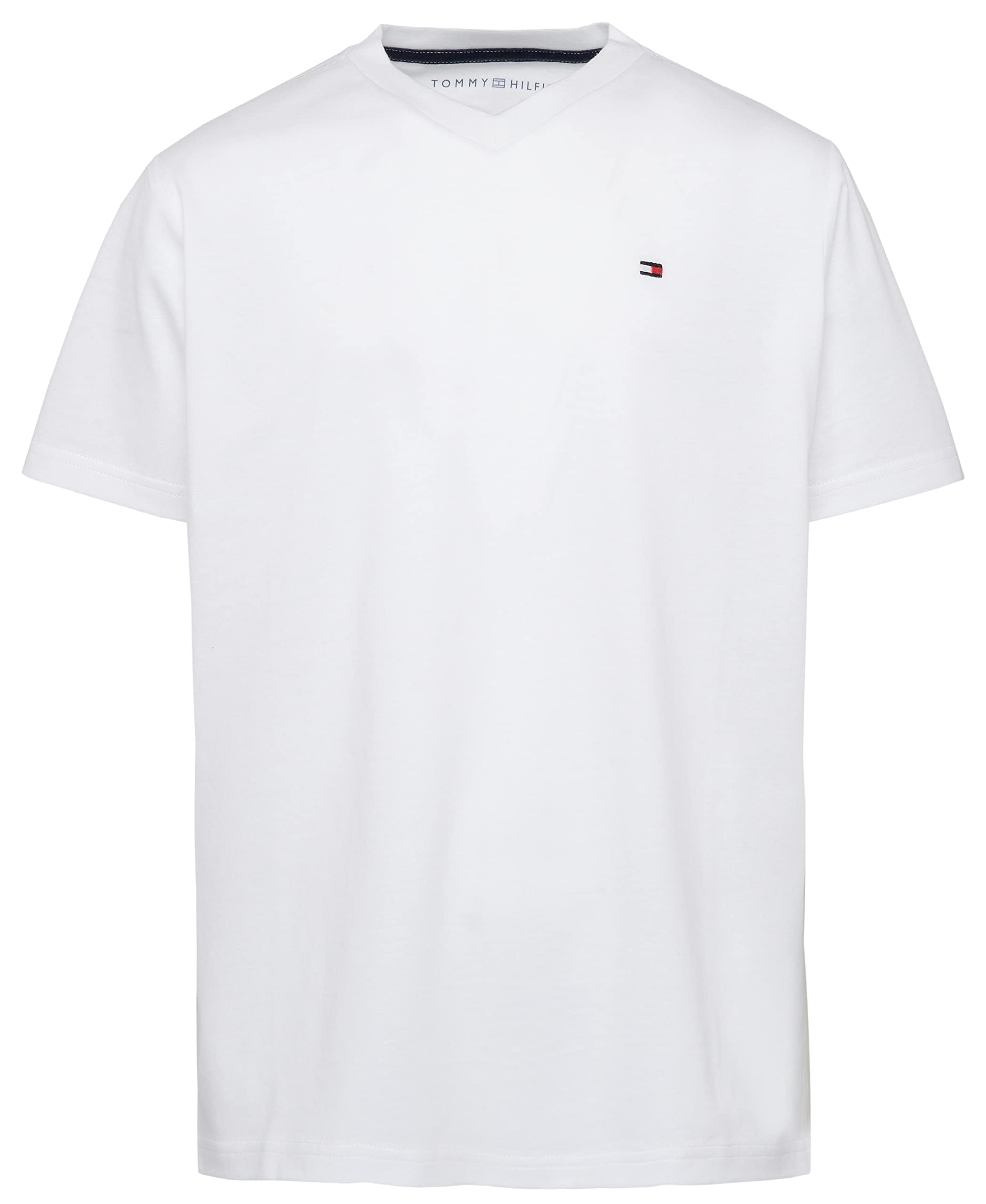 Tommy Hilfiger Boys' Short Sleeve Solid V-Neck T-Shirt, Soft, Comfortable, Relaxed Fit