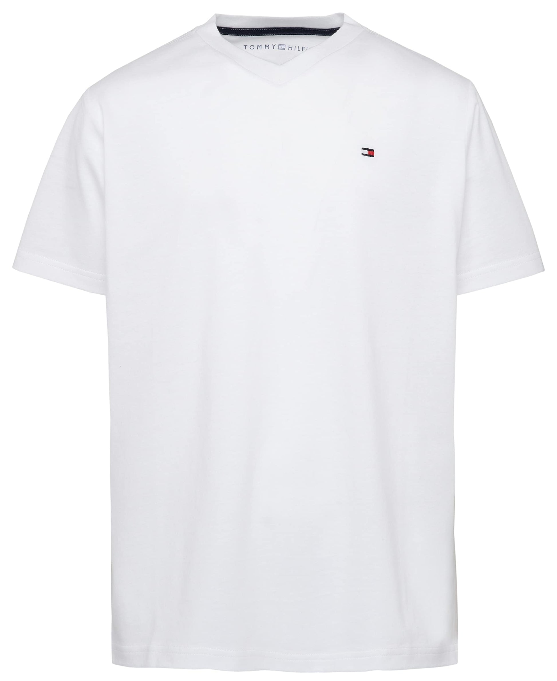 Tommy Hilfiger Boys' Short Sleeve Solid V-Neck T-Shirt, Soft, Comfortable, Relaxed Fit