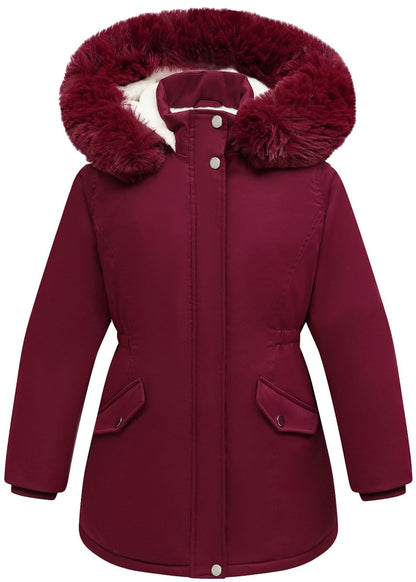 Girl's Long Coat Waterproof Winter Kids Outerwear Warm Parka Puffer Jacket with Hood