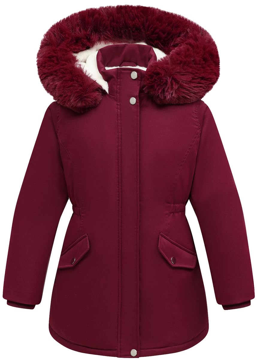 Girl's Long Coat Waterproof Winter Kids Outerwear Warm Parka Puffer Jacket with Hood