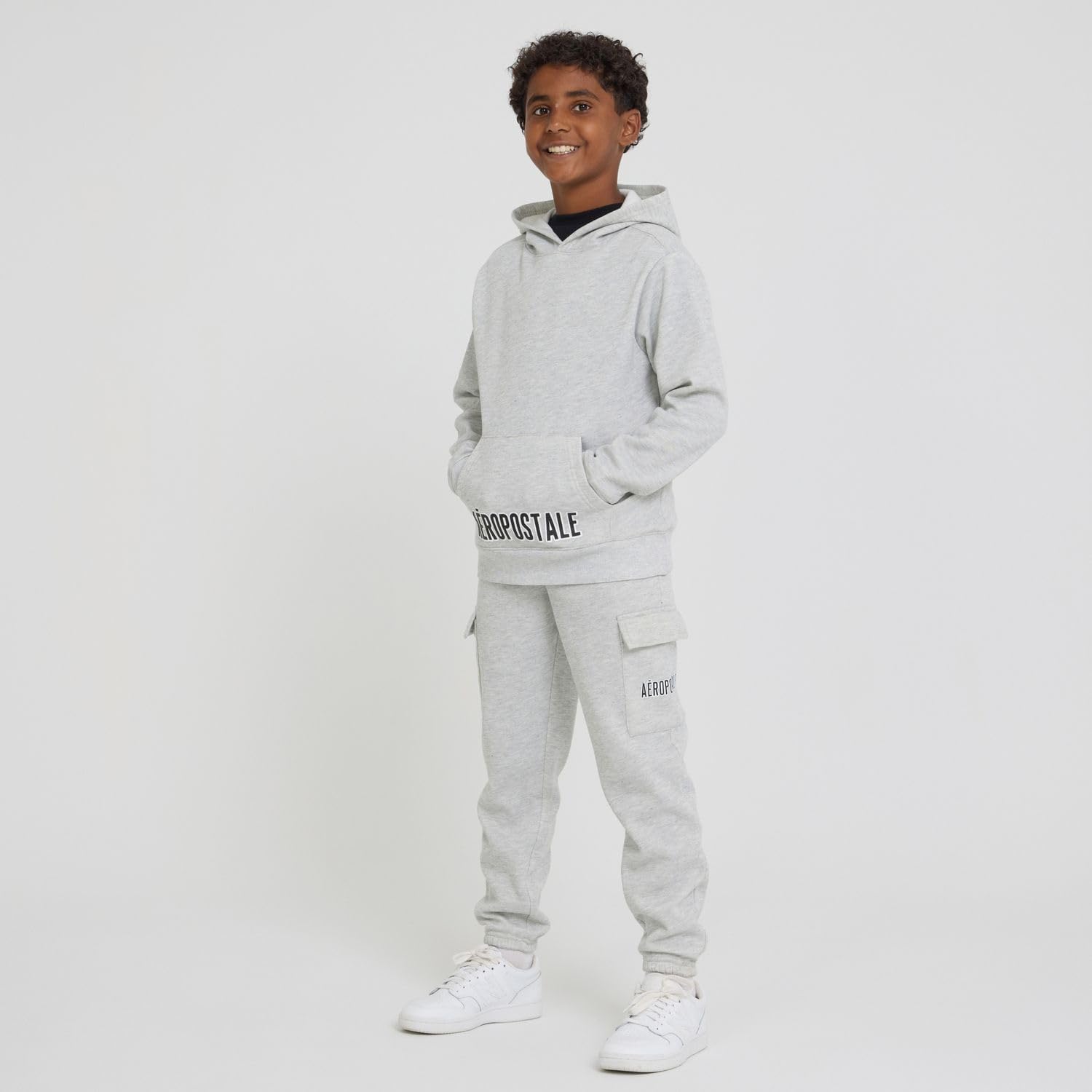 AEROPOSTALE Boys 3 Piece Outfit Set - Fleece Pullover Hoodie, Cargo Sweatpants, T-Shirt, Boys Activewear Set, Sizes 4-12