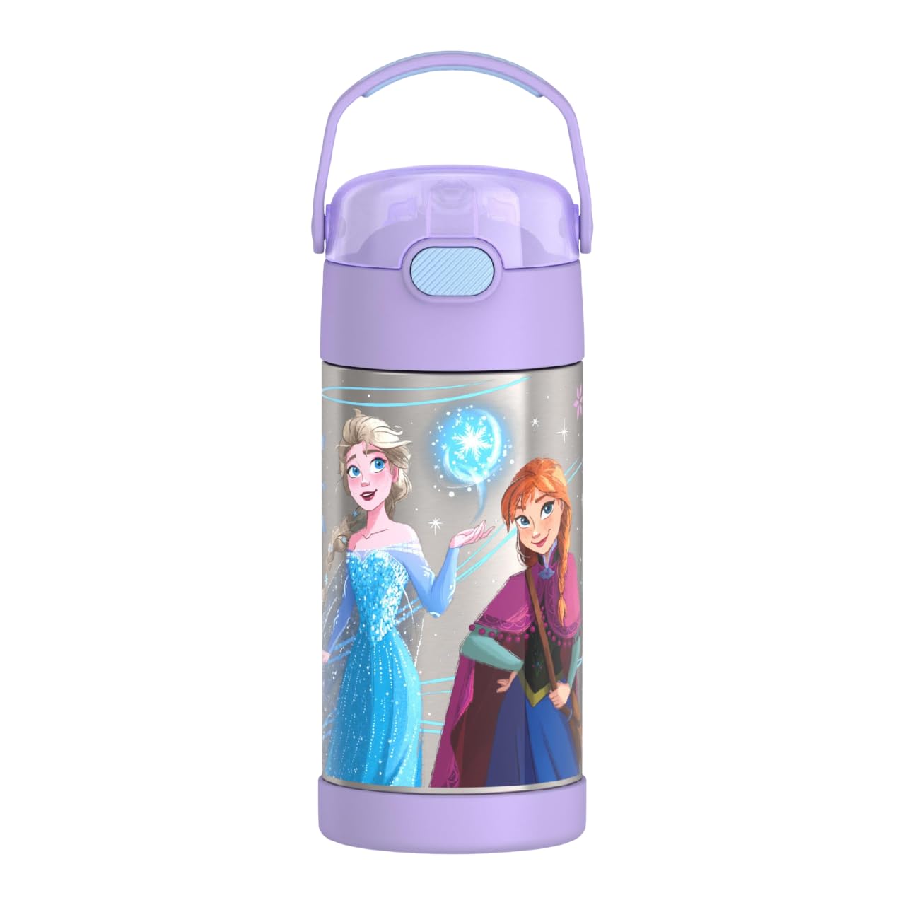 THERMOS FUNTAINER Water Bottle with Straw - 12 Ounce - Kids Stainless Steel Vacuum Insulated Water Bottle with Lid, Bluey