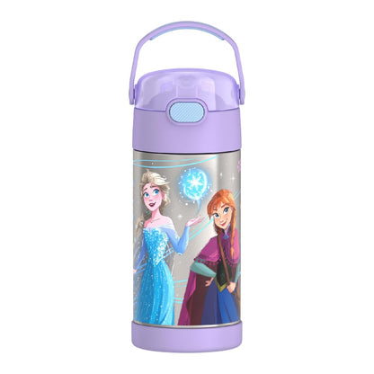THERMOS FUNTAINER Water Bottle with Straw - 12 Ounce - Kids Stainless Steel Vacuum Insulated Water Bottle with Lid, Bluey