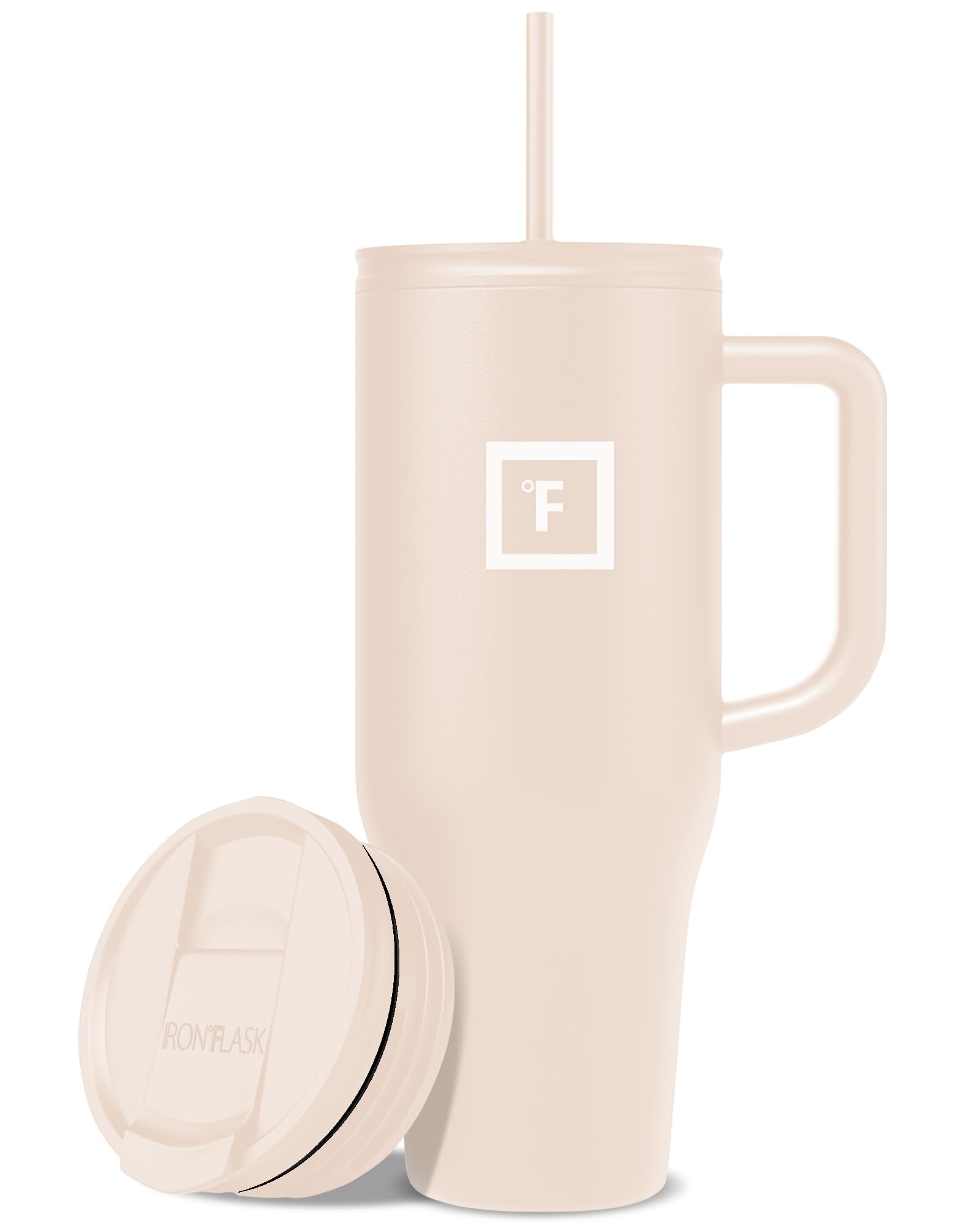 IRON °FLASK Co-Pilot Insulated Mug w/Straw & Flip Cap Lids - Cup Holder Bottle for Hot, Cold Drink - Leak-Proof - Water, Coffee Portable Travel Mug - Aurora, 40 Oz